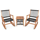 3 Pieces Acacia Wood Rocking Bistro Set by LJGDeals
