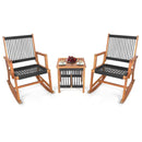 3 Pieces Acacia Wood Rocking Bistro Set by LJGDeals