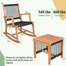 3 Pieces Acacia Wood Rocking Bistro Set by LJGDeals