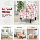 Modern Upholstered Padded Accent Chair with Rubber Wood Legs by LJGDeals
