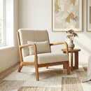 Accent Chair Corduroy Upholstered Lounge Chair with Lumbar Pillow by LJGDeals
