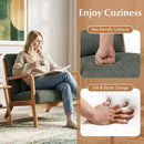 Accent Chair Corduroy Upholstered Lounge Chair with Lumbar Pillow by LJGDeals