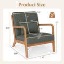 Accent Chair Corduroy Upholstered Lounge Chair with Lumbar Pillow by LJGDeals