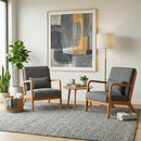 Accent Chair Corduroy Upholstered Lounge Chair with Lumbar Pillow by LJGDeals