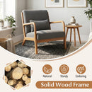 Accent Chair Corduroy Upholstered Lounge Chair with Lumbar Pillow by LJGDeals