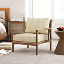 Modern Accent Chair with Solid Rubber Wood Armrests by LJGDeals