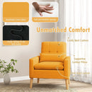 Accent Chair with Lumbar Pillow Natural Rubber Wood Legs Padded Cushions by LJGDeals
