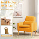 Accent Chair with Lumbar Pillow Natural Rubber Wood Legs Padded Cushions by LJGDeals