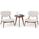 Accent Chairs Set of 2 with Side Table and Solid Wood Frame