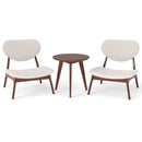 Accent Chairs Set of 2 with Side Table and Solid Wood Frame