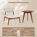 Accent Chairs Set of 2 with Side Table and Solid Wood Frame