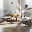 Accent Chairs Set of 2 with Side Table and Solid Wood Frame