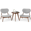 Accent Chairs Set of 2 with Side Table and Solid Wood Frame