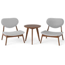 Accent Chairs Set of 2 with Side Table and Solid Wood Frame