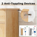 Accent Floor Storage Cabinet with Rattan Doors and Drawer-Natural by LJGDeals