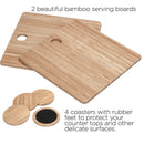 Bamboo Wine & Cheese Serving Station – All-in-One Charcuterie Board with Knife Set, 2 Serving Boards, and Storage Drawer by MobilevisionUS