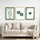 Vintage Poker Card Set of 3 Pieces Trendy Wall Art by Wall Art Set