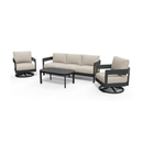 Aconcagua 4-Piece Aluminum Living Room Set With Swivel Chairs by Outdoor-USA®