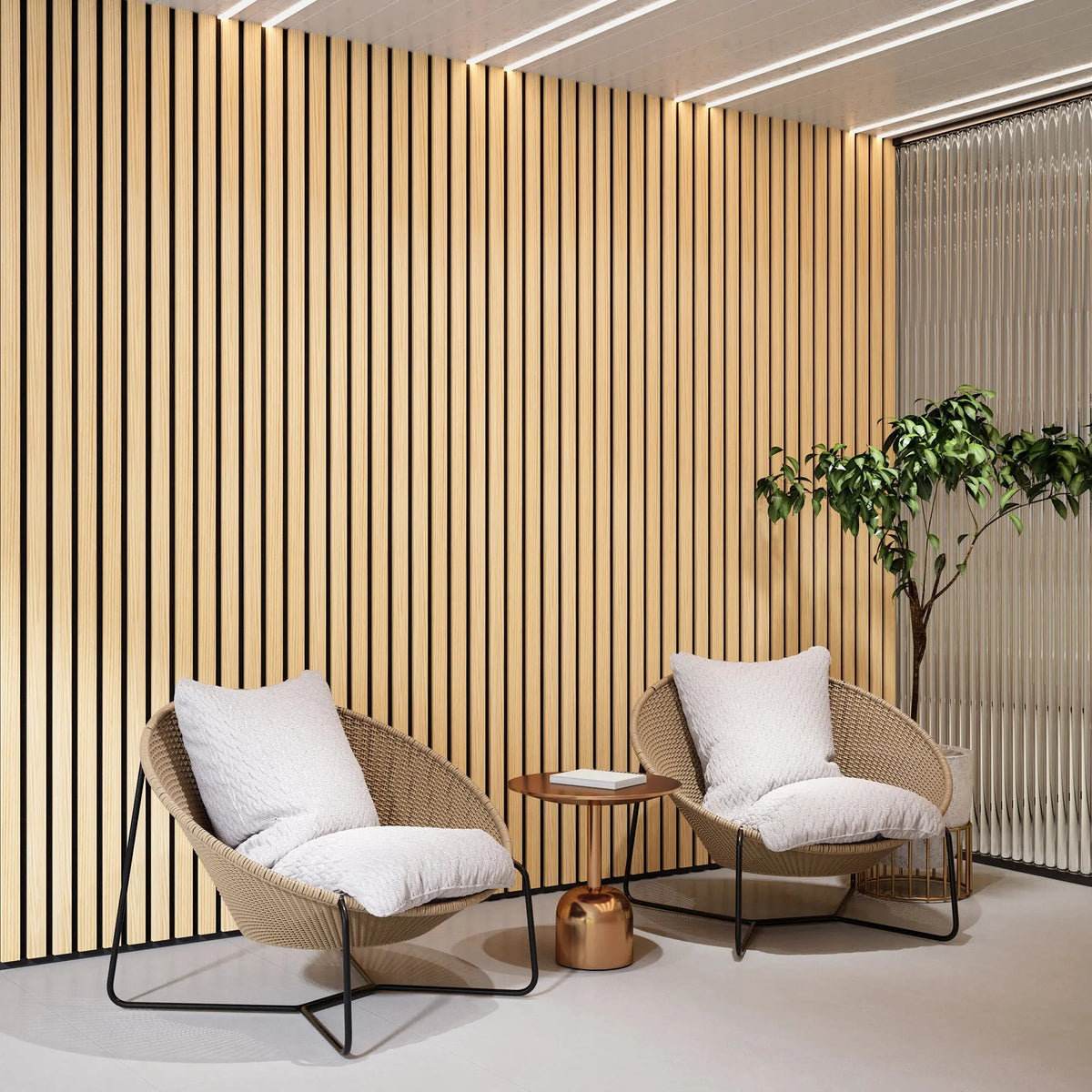 Solid Wood Acoustic Slat Wall Panels (Broad Strip), photo 10 of 31