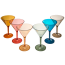 Unbreakable Pastel Color Acrylic Martini Glasses | Set of 6