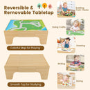 84-Piece Wooden Train Set with Reversible and Detachable Tabletop by LJGDeals