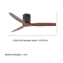 GobekUsa 52" Wood Blades Ceiling Fan, Remote Control DC Motor, Reverse Function