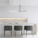 GobekUsa Art Line LED Chandelier Black Iron Pendant Light for Dining Kitchen Bar
