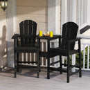 2-Seat Adirondack Chair All-Weather Adirondack Chair with Double Connecting Tray by LJGDeals