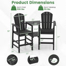 2-Seat Adirondack Chair All-Weather Adirondack Chair with Double Connecting Tray by LJGDeals