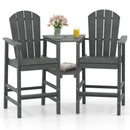 2-Seat Adirondack Chair All-Weather Adirondack Chair with Double Connecting Tray by LJGDeals