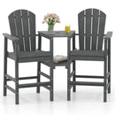 2-Seat Adirondack Chair All-Weather Adirondack Chair with Double Connecting Tray