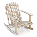 Adirondack Rocking Chair with Slatted Seat and High Fanned Back-Natural by LJGDeals