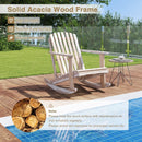 Adirondack Rocking Chair with Slatted Seat and High Fanned Back-Natural by LJGDeals