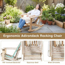 Adirondack Rocking Chair with Slatted Seat and High Fanned Back-Natural by LJGDeals