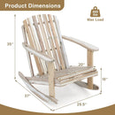 Adirondack Rocking Chair with Slatted Seat and High Fanned Back-Natural by LJGDeals