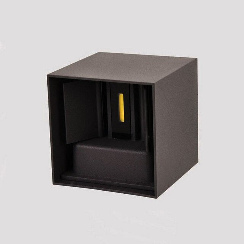 Black/White Outdoor Waterproof Aluminum Cube Shape LED Wall Lamp For Garden