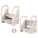 Adjustable 2-Step Kids Helper Stool with Safety Handles and Non-slip Pads for Bedroom