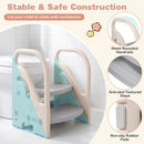 Adjustable 2-Step Kids Helper Stool with Safety Handles and Non-slip Pads for Bedroom by LJGDeals