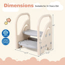 Adjustable 2-Step Kids Helper Stool with Safety Handles and Non-slip Pads for Bedroom