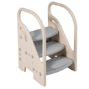 Adjustable 3-Step Helper Stool with Safety Handles and for kids