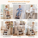 Adjustable 3-Step Helper Stool with Safety Handles and for kids