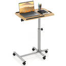 Adjustable Angle Height Rolling Laptop Table-White by DirectDeals