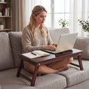 Adjustable Bamboo Laptop Desk with Tilting Top