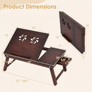 Adjustable Bamboo Laptop Desk with Tilting Top by LJGDeals