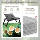 Bamboo Laptop Lap Tray with Adjustable Legs and Tilting Heat-dissipation Top by LJGDeals
