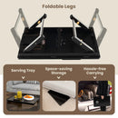 Bamboo Laptop Lap Tray with Adjustable Legs and Tilting Heat-dissipation Top by LJGDeals