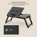 Bamboo Laptop Lap Tray with Adjustable Legs and Tilting Heat-dissipation Top by LJGDeals