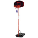 Adjustable Basketball Hoop System Stand Portable with 2 Wheels Fillable Base-Black & Red by LJGDeals