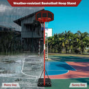 Adjustable Basketball Hoop System Stand Portable with 2 Wheels Fillable Base-Black & Red by LJGDeals