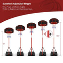 Adjustable Basketball Hoop System Stand Portable with 2 Wheels Fillable Base-Black & Red by LJGDeals